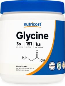 Glycine amino acid powder for sleep quality support
