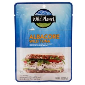 Canned wild albacore tuna—lean, high-protein pantry staple